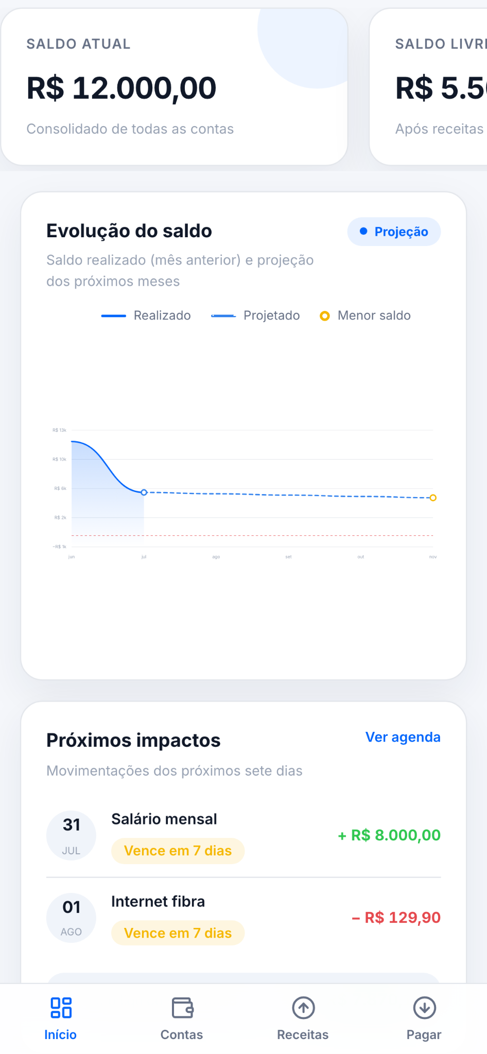 Prumo Expert em um smartphone